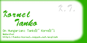 kornel tanko business card